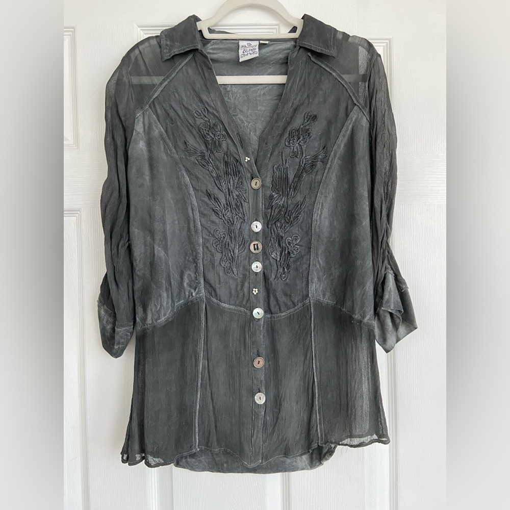 Parsley & Sage Button Down | M | Gray